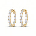 Gold Baguette Hoop Earrings