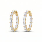 Gold Baguette Hoop Earrings