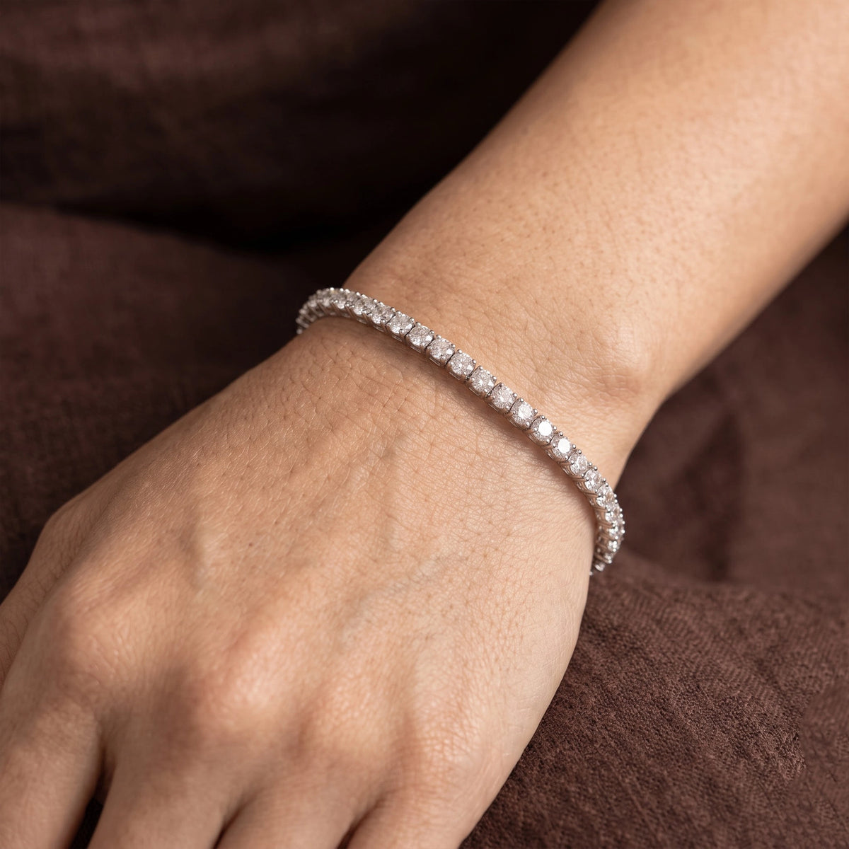 Silver Round Cut Tennis Bracelet