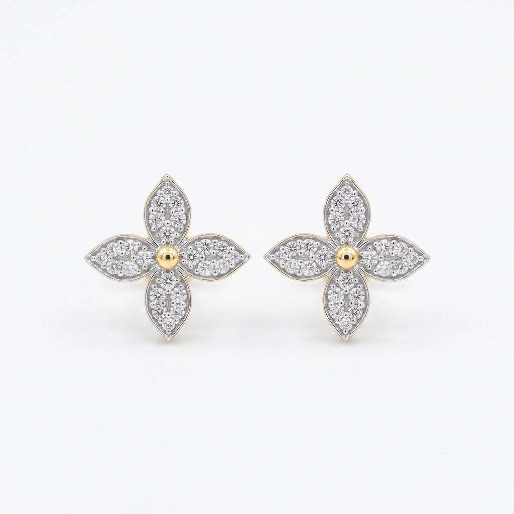Gold Blossom Spark Stud Earrings