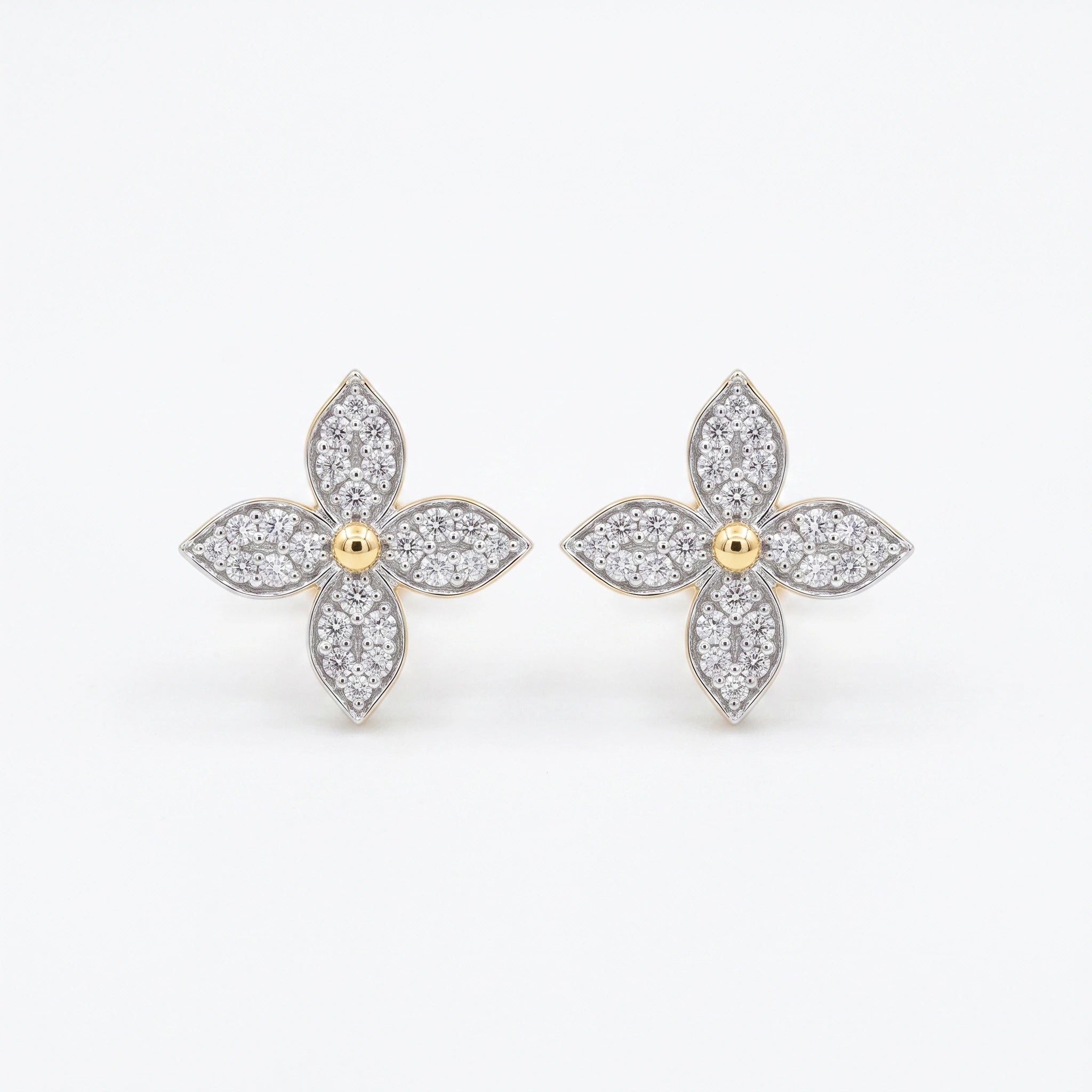 Gold Blossom Spark Stud Earrings