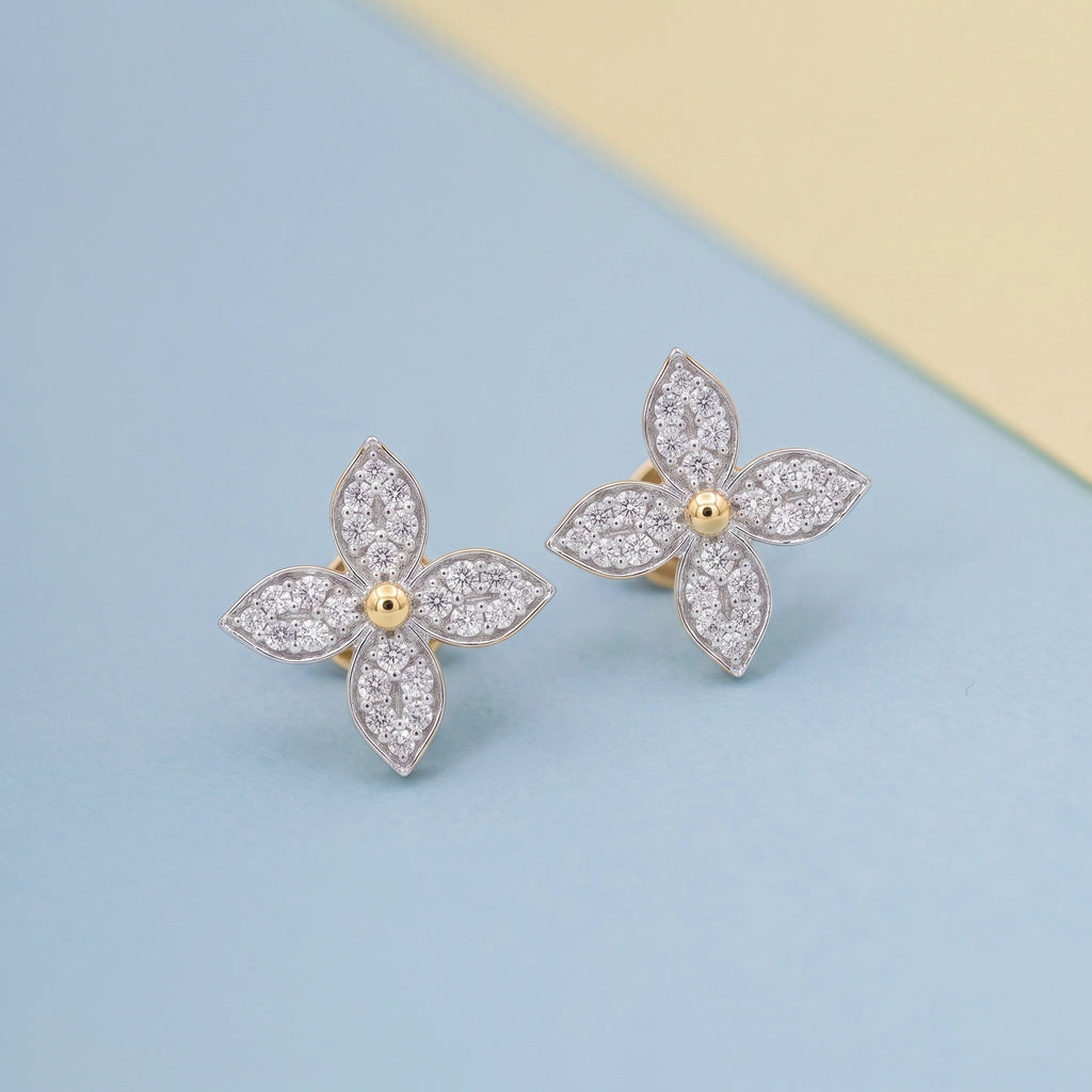 Gold Blossom Spark Stud Earrings