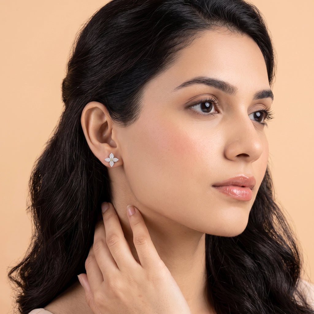 Gold Blossom Spark Stud Earrings