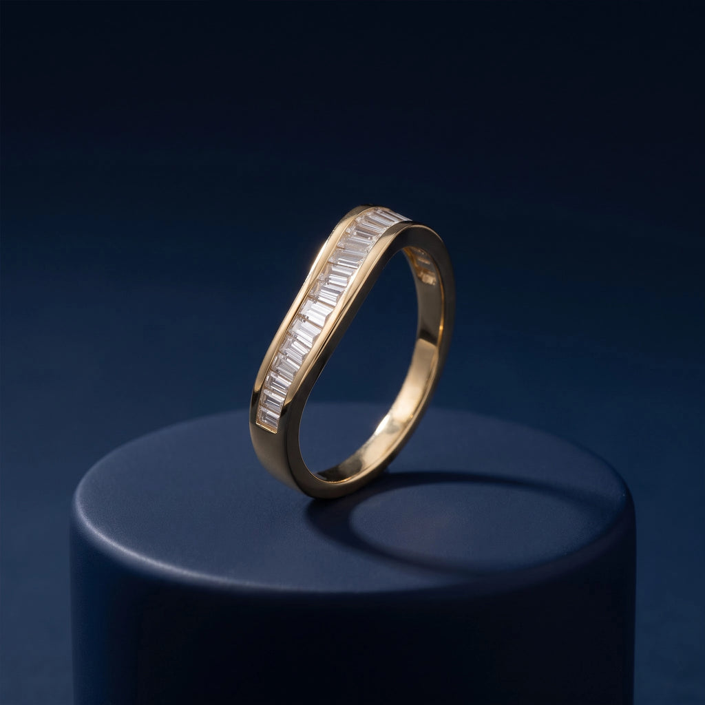 Gold Baguette Channel Band Ring