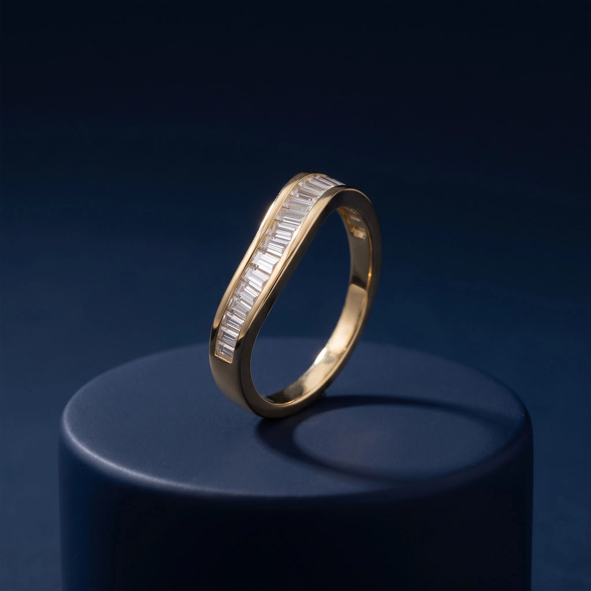 Gold Baguette Channel Band Ring