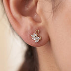 Gold Swan Crystal Stud Earrings