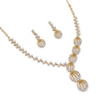 Gold Teardrop Cascade Necklace Set