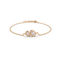 Gold Dual Pear Stone Chain Bracelet