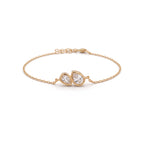 Gold Dual Pear Stone Chain Bracelet