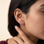 Gold Swan Crystal Stud Earrings