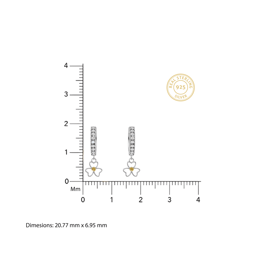 Luxury Two - Tone Floral Earrings – Silver Elegance With Golden Bloom - 92Five