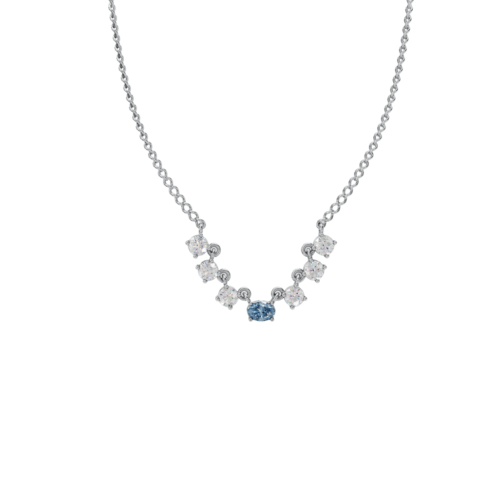Aqua Blue Diamond Pendant - 92Five