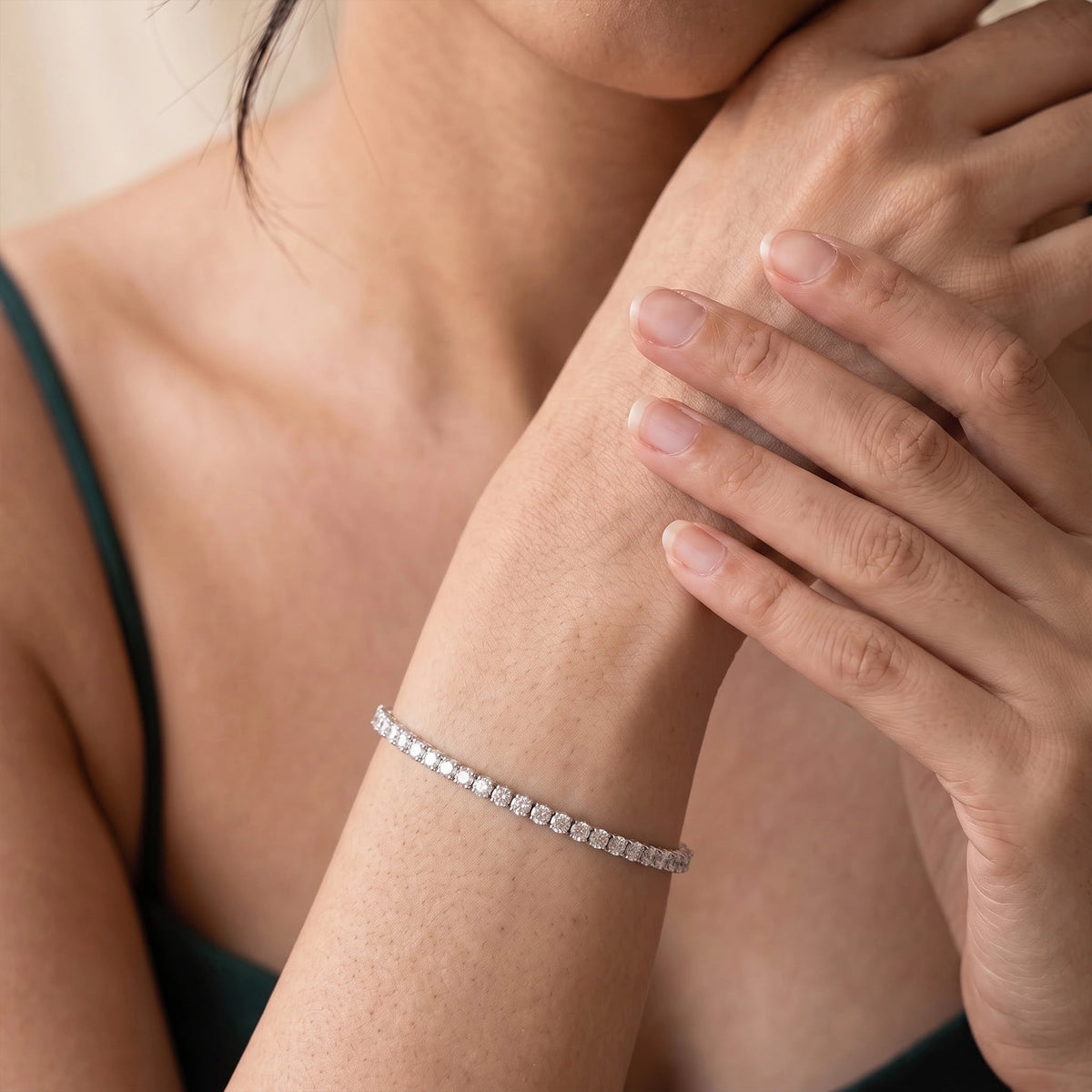 Silver Round Tennis Bracelet