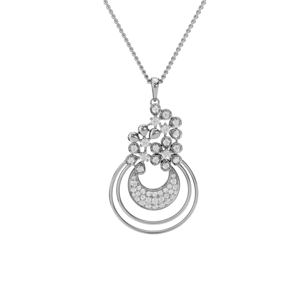 Floral Radiance 925 Silver Pendant & Earring Set – 92Five - 92Five