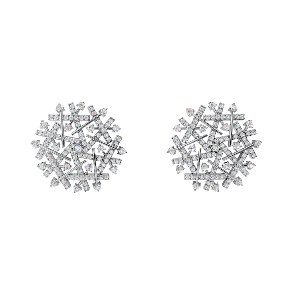 Snowflake Modern Geometric Diamond Pendant Set for Women - 92Five