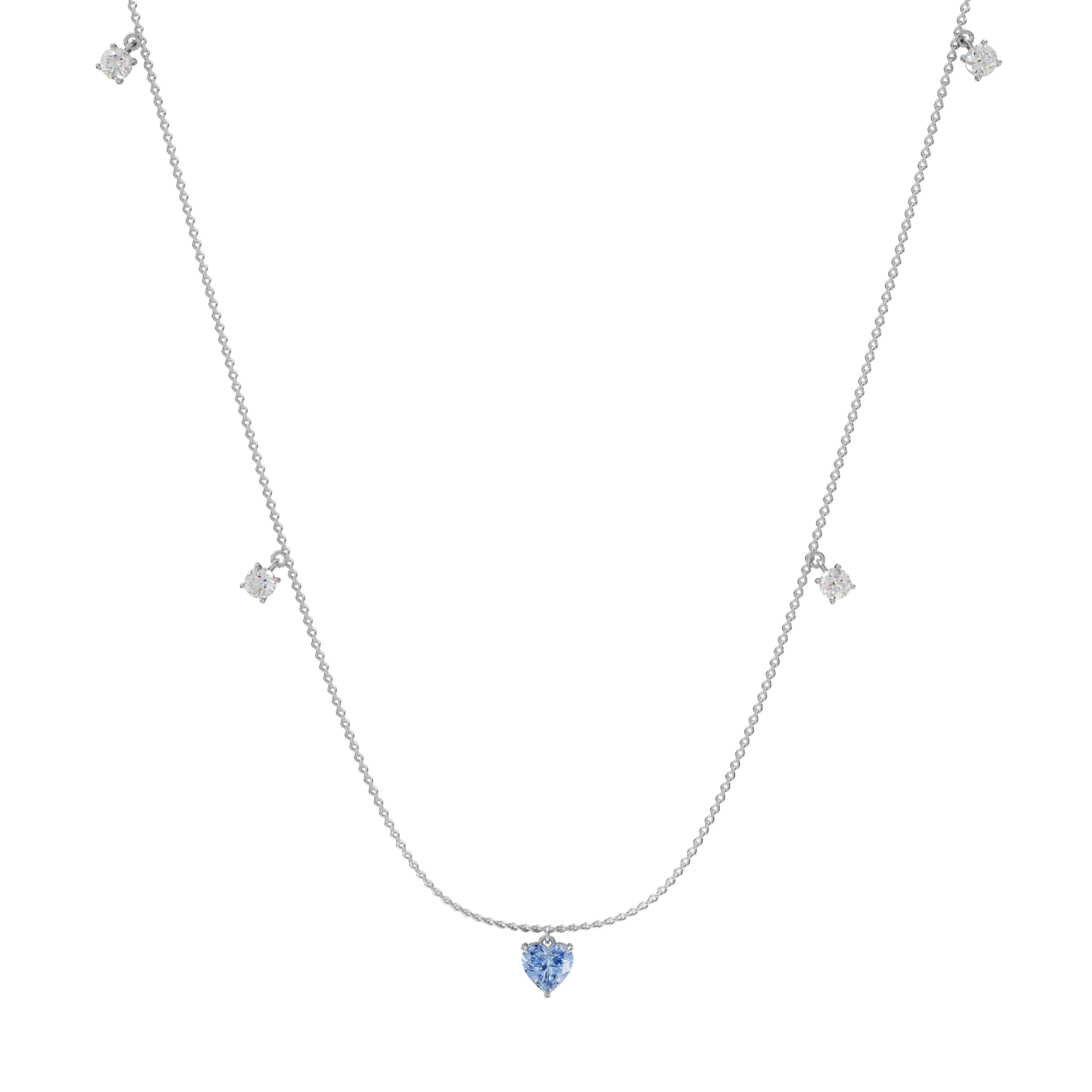 Aqua Blue Heart Necklace - 92Five