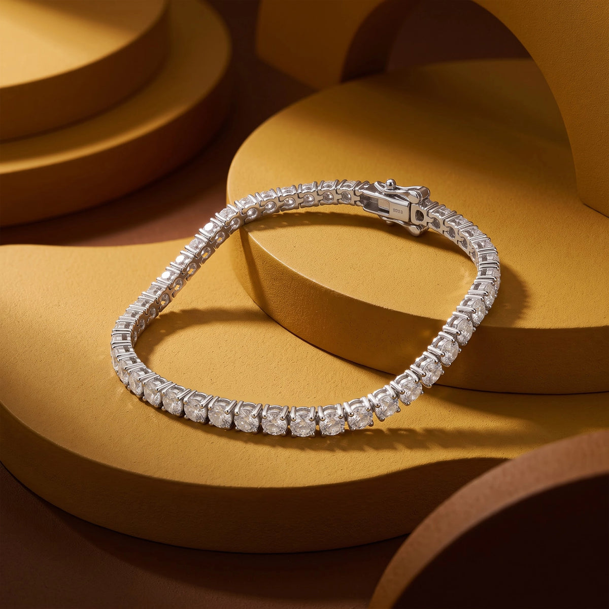 Silver Round Tennis Bracelet