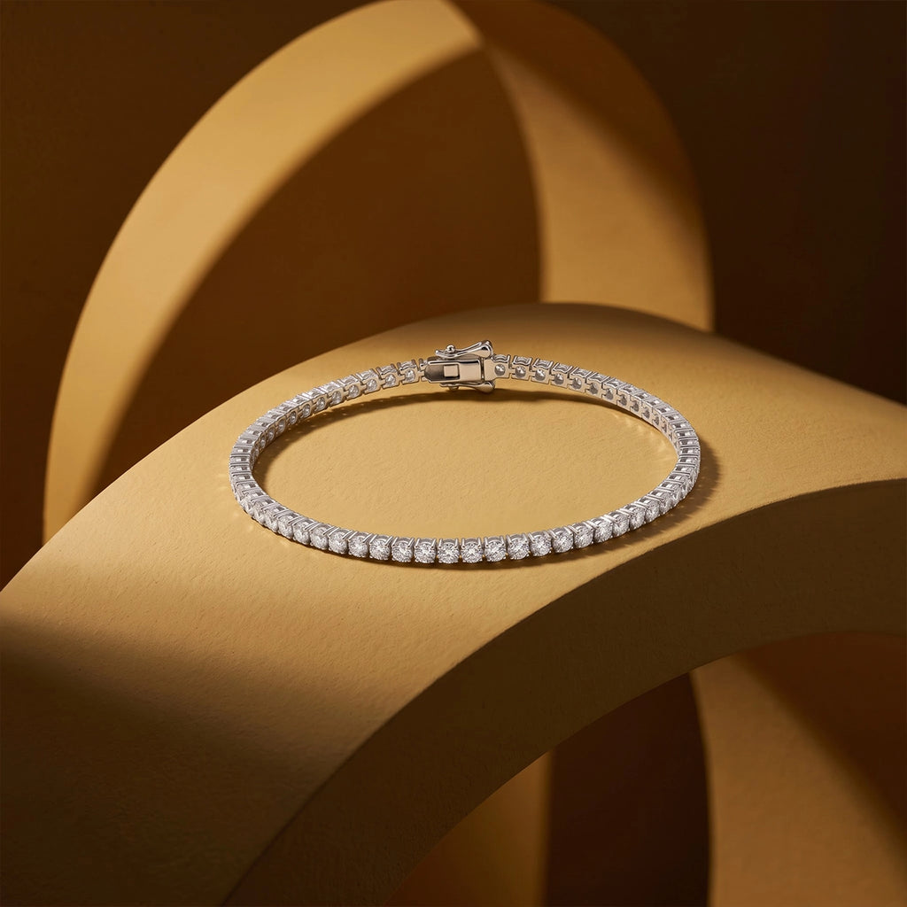 Silver Round Cut Tennis Bracelet