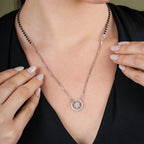 Round Flower Diamond Mangalsutra