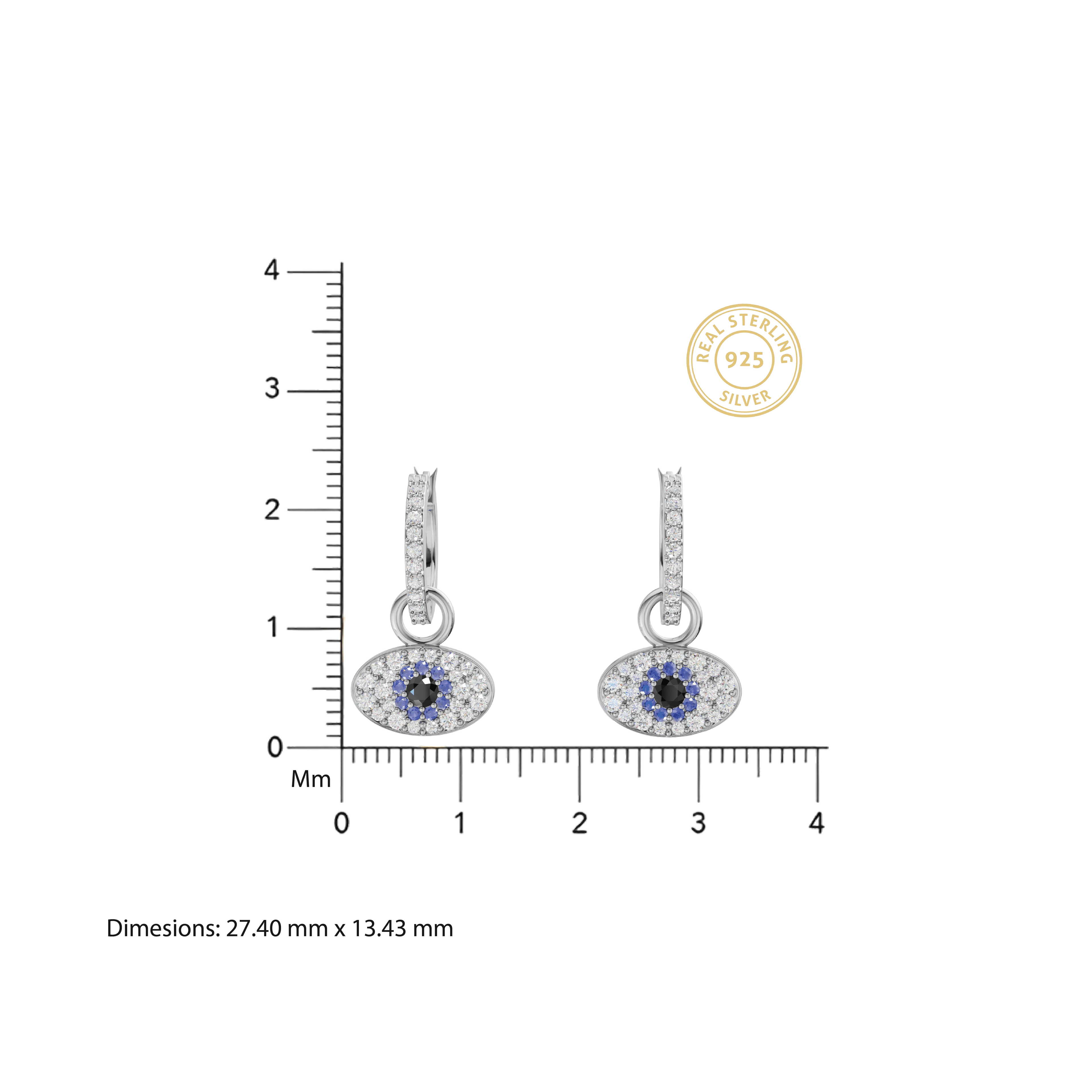 Evil Eye Drop Earrings - 92Five