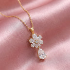 Celestial Blossom Drop Pendant 18KT Gold Plated