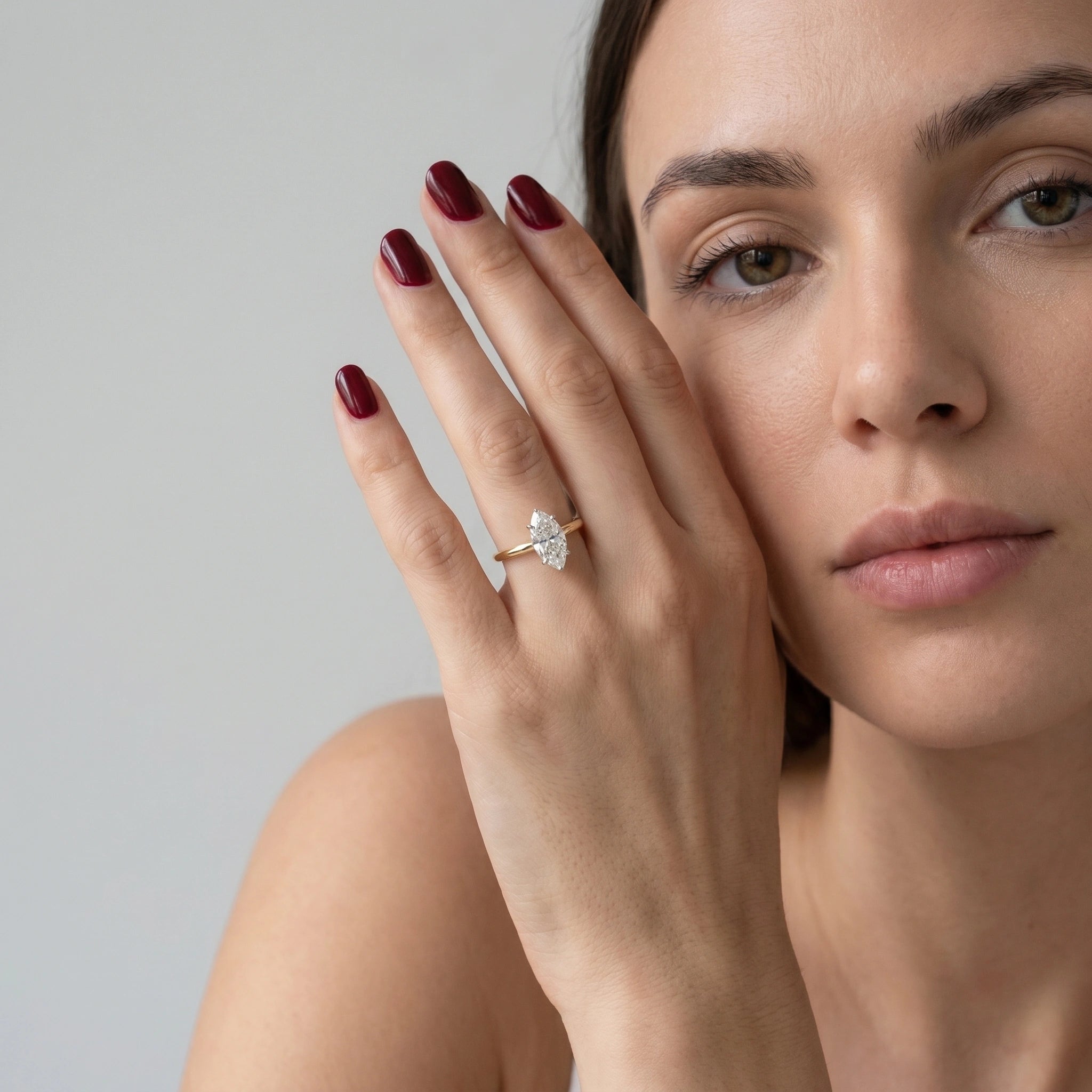 Marquise Solitaire 18KT Gold Plated Ring