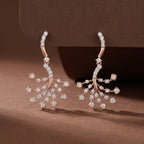 Rose Gold Fan Drop Earrings