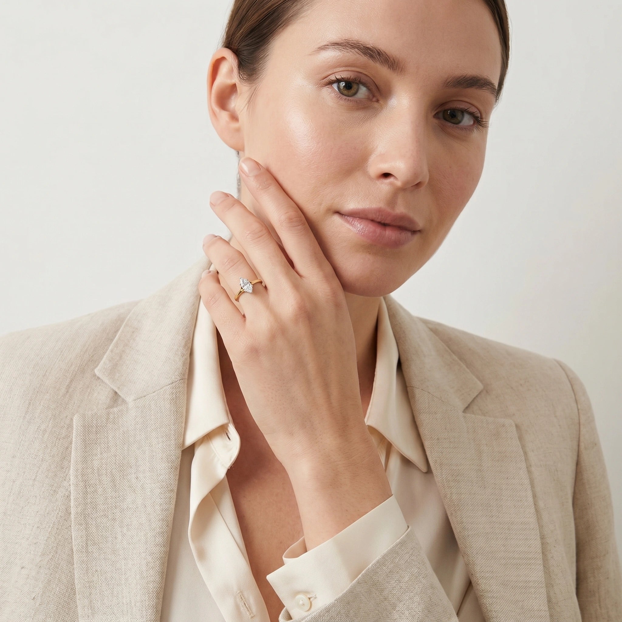 Gold Marquise CZ Elegance Ring