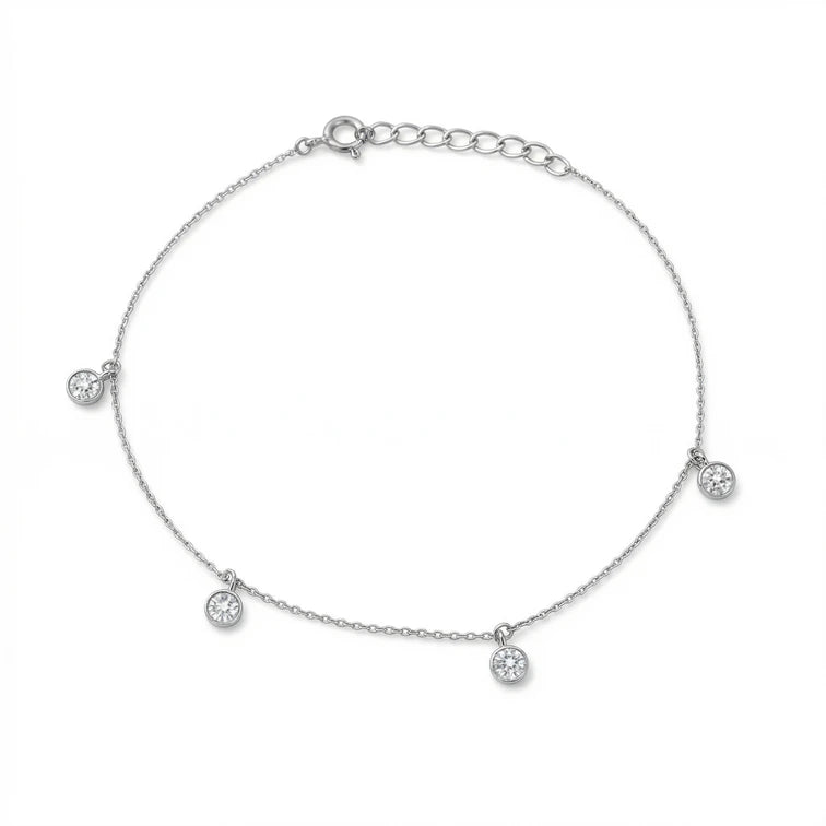 Elegant Hanging Diamond Anklet