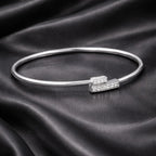 Elegant Twist Cuff Charm Bracelet