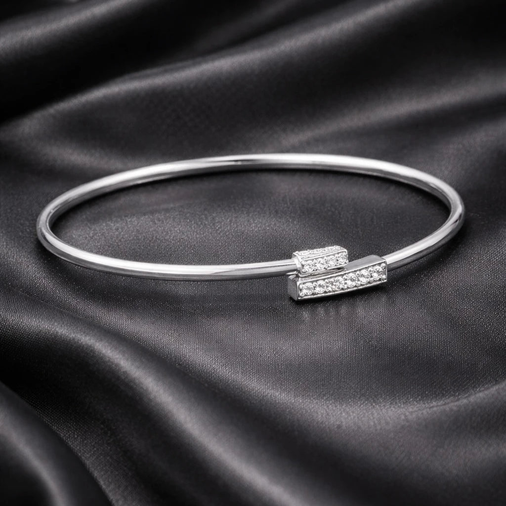 Elegant Twist Cuff Charm Bracelet