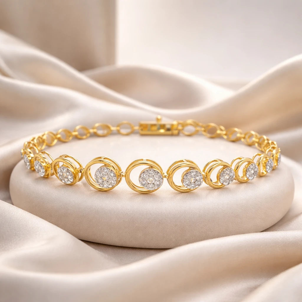 18KT Gold Circle Link Bracelet