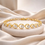 18KT Gold Circle Link Bracelet