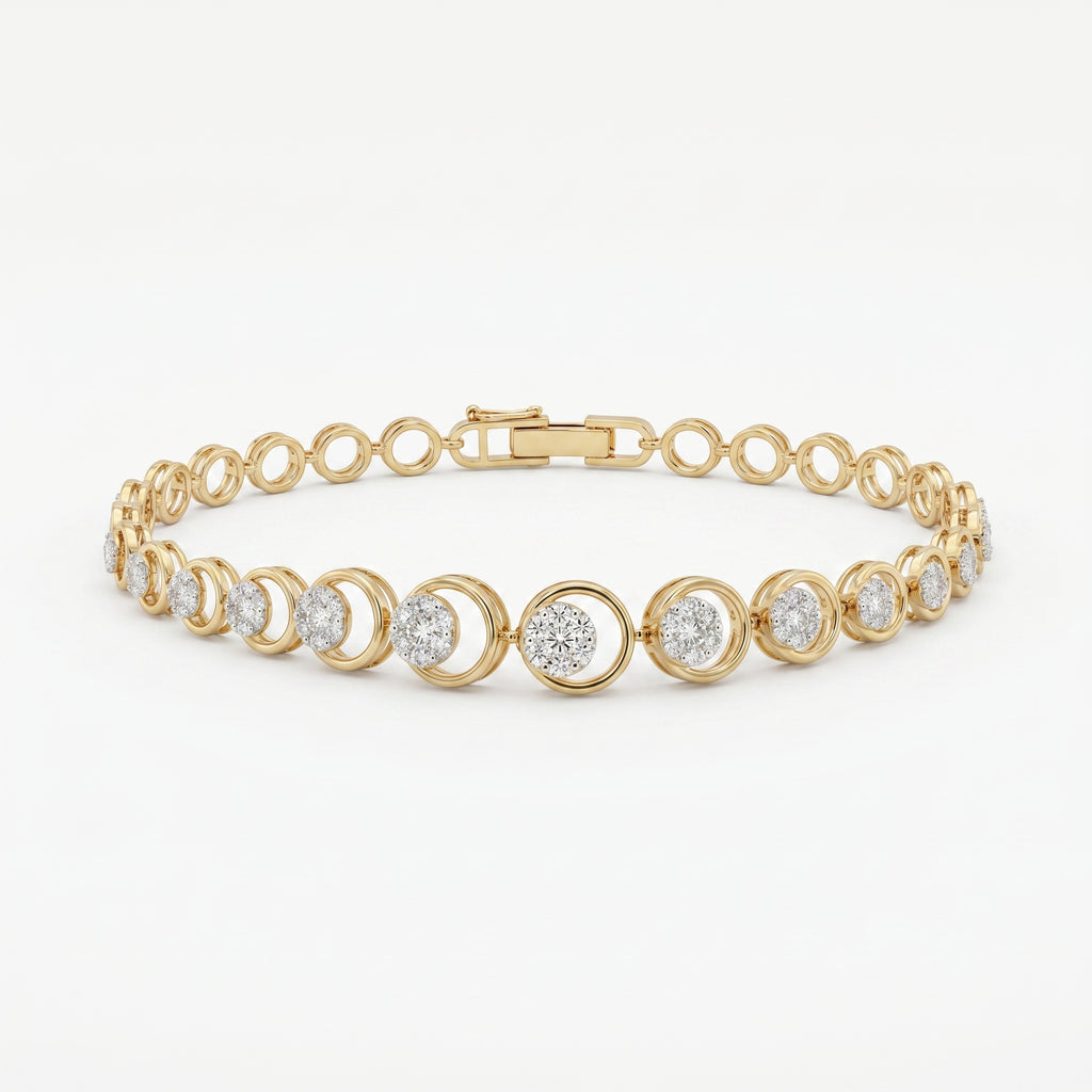 18KT Gold Circle Link Bracelet