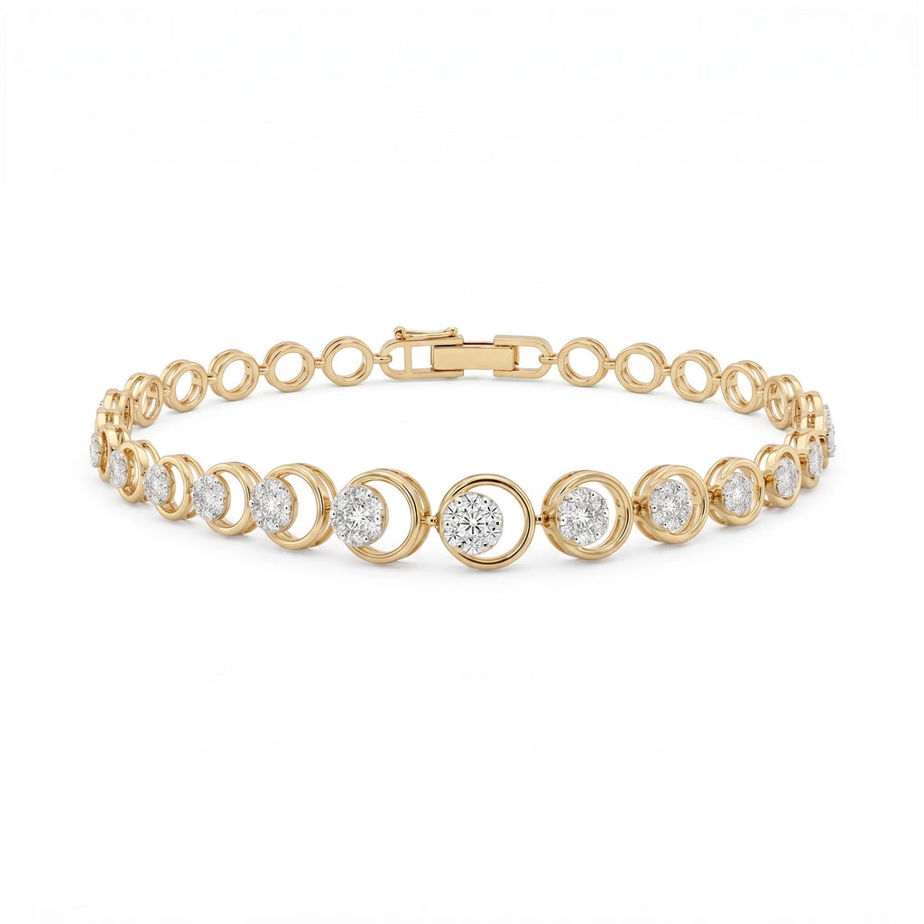 18KT Gold Circle Link Bracelet