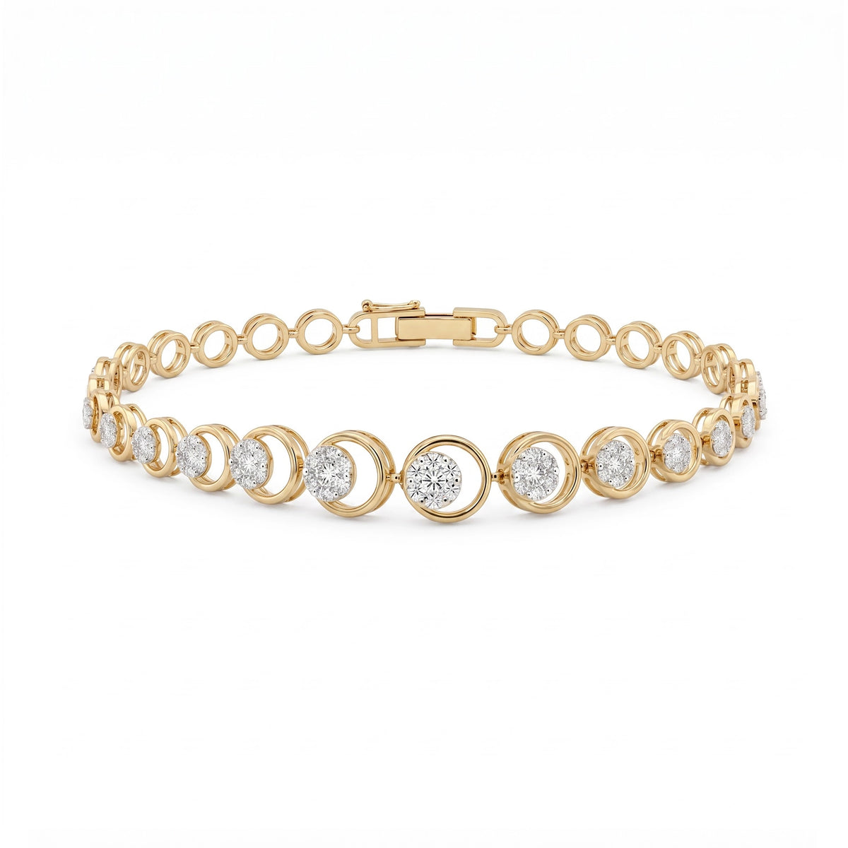 18KT Gold Circle Link Bracelet