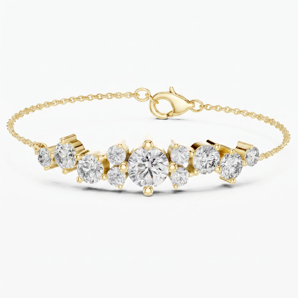 Gold Radiance Cluster Bracelet