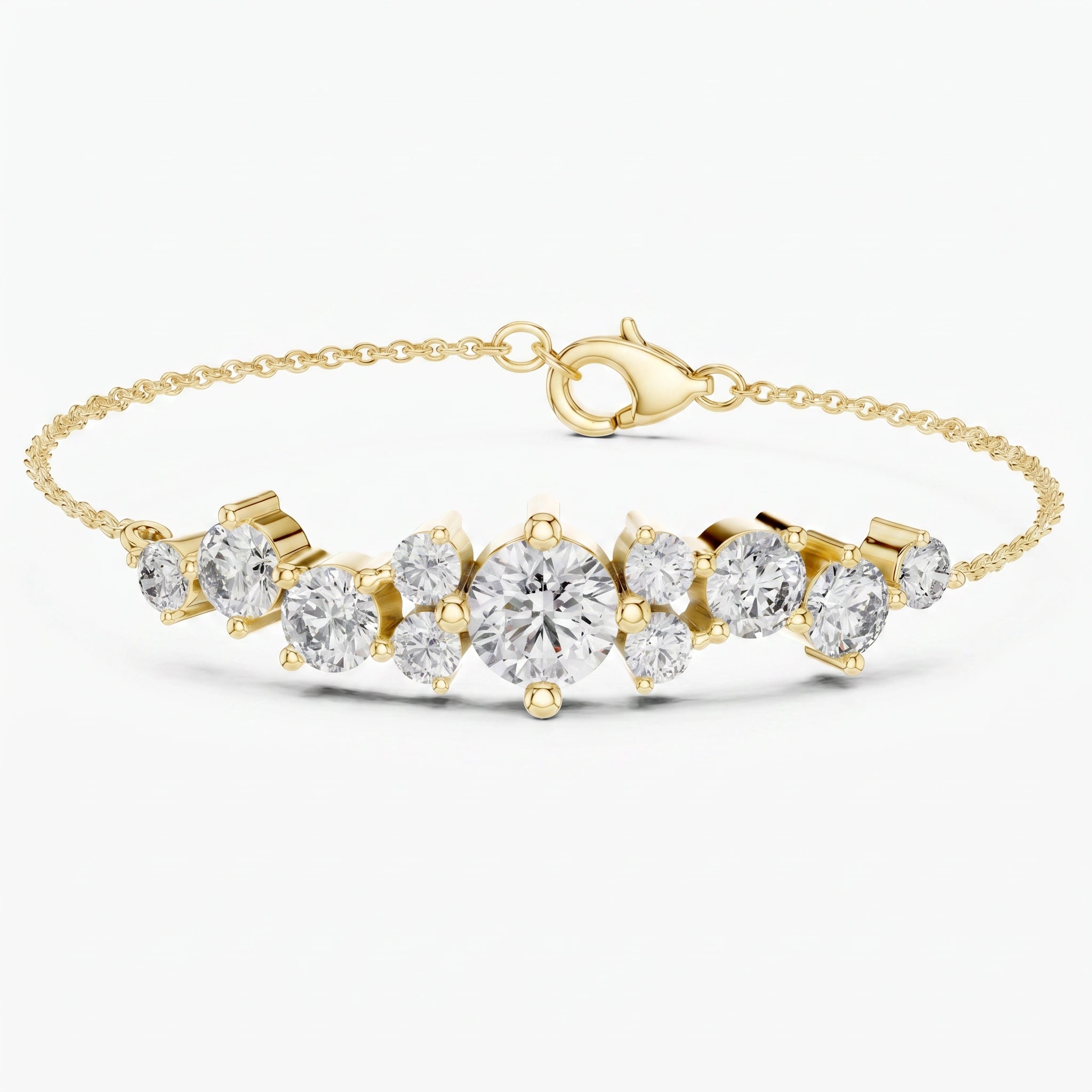 Gold Radiance Cluster Bracelet