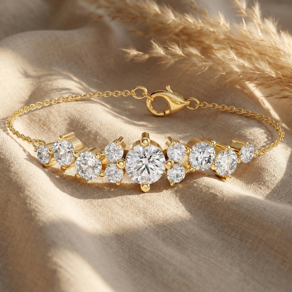 Gold Radiance Cluster Bracelet
