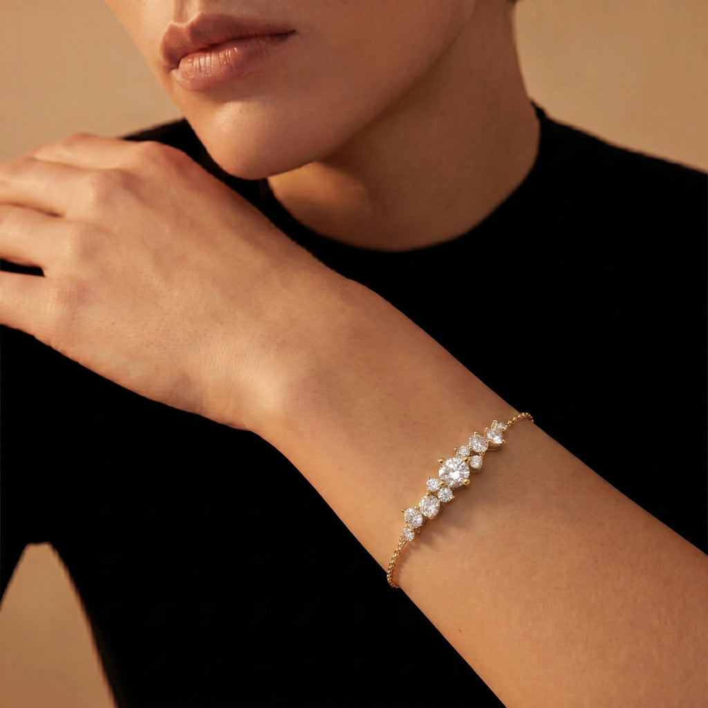 Gold Radiance Cluster Bracelet