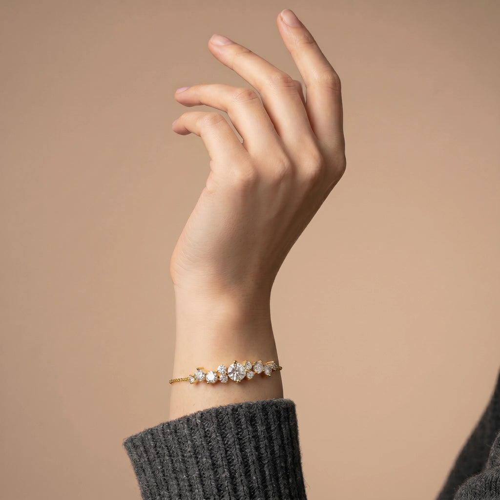 Gold Radiance Cluster Bracelet