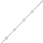 Four Flower Shaped Diamond Bracelet