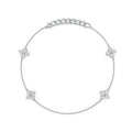 Four Flower Shaped Diamond Bracelet