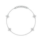 Four Flower Shaped Diamond Bracelet