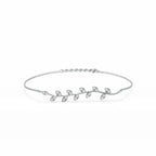 Handcrafted Flower Leaf Diamond Bracelet