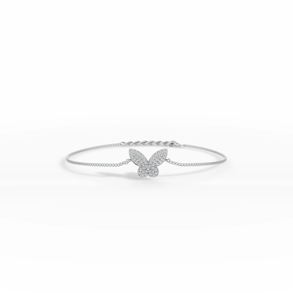 Butterfly Charm Diamond Bracelet