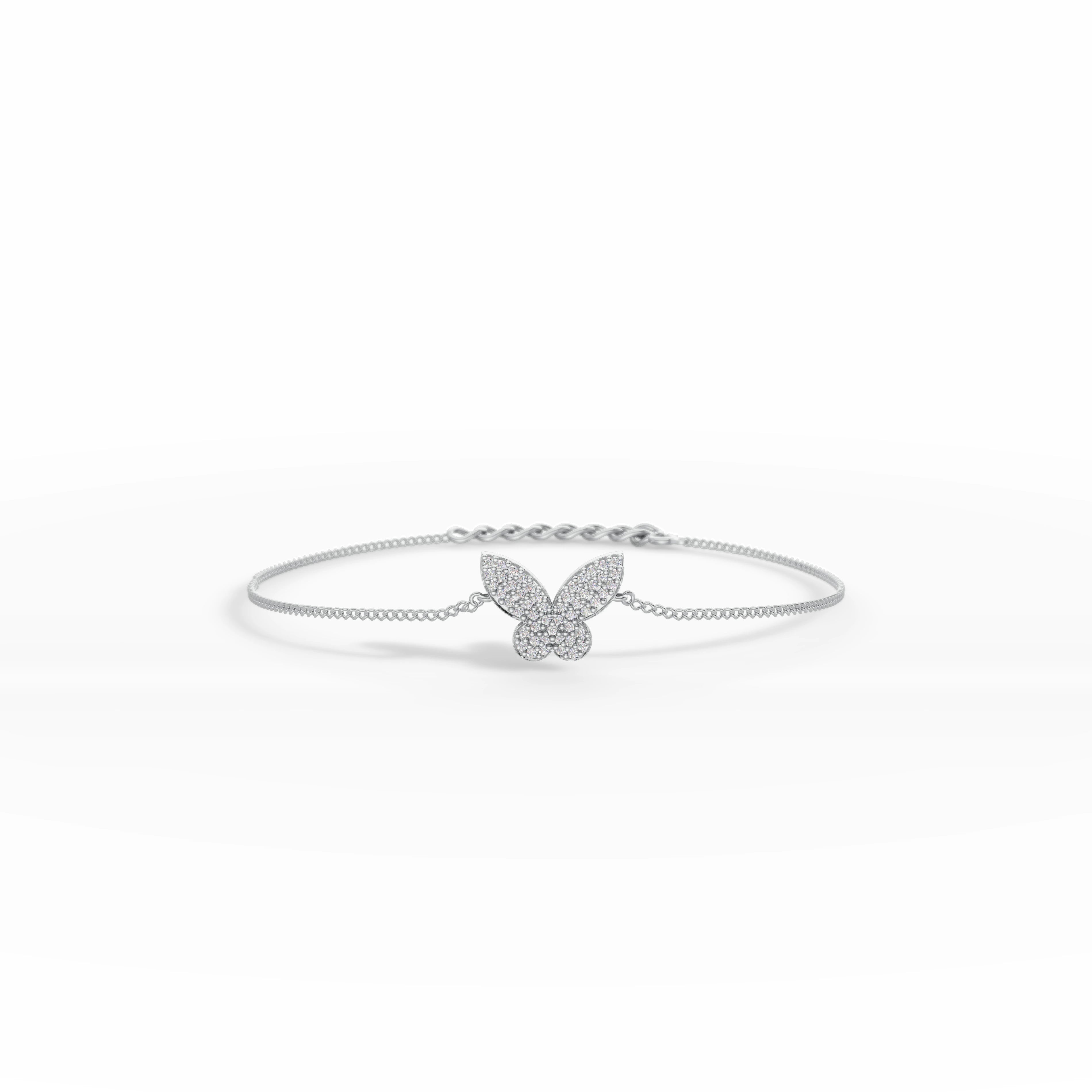 Butterfly Charm Diamond Bracelet