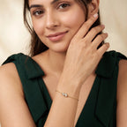 Gold Dual Pear Stone Chain Bracelet
