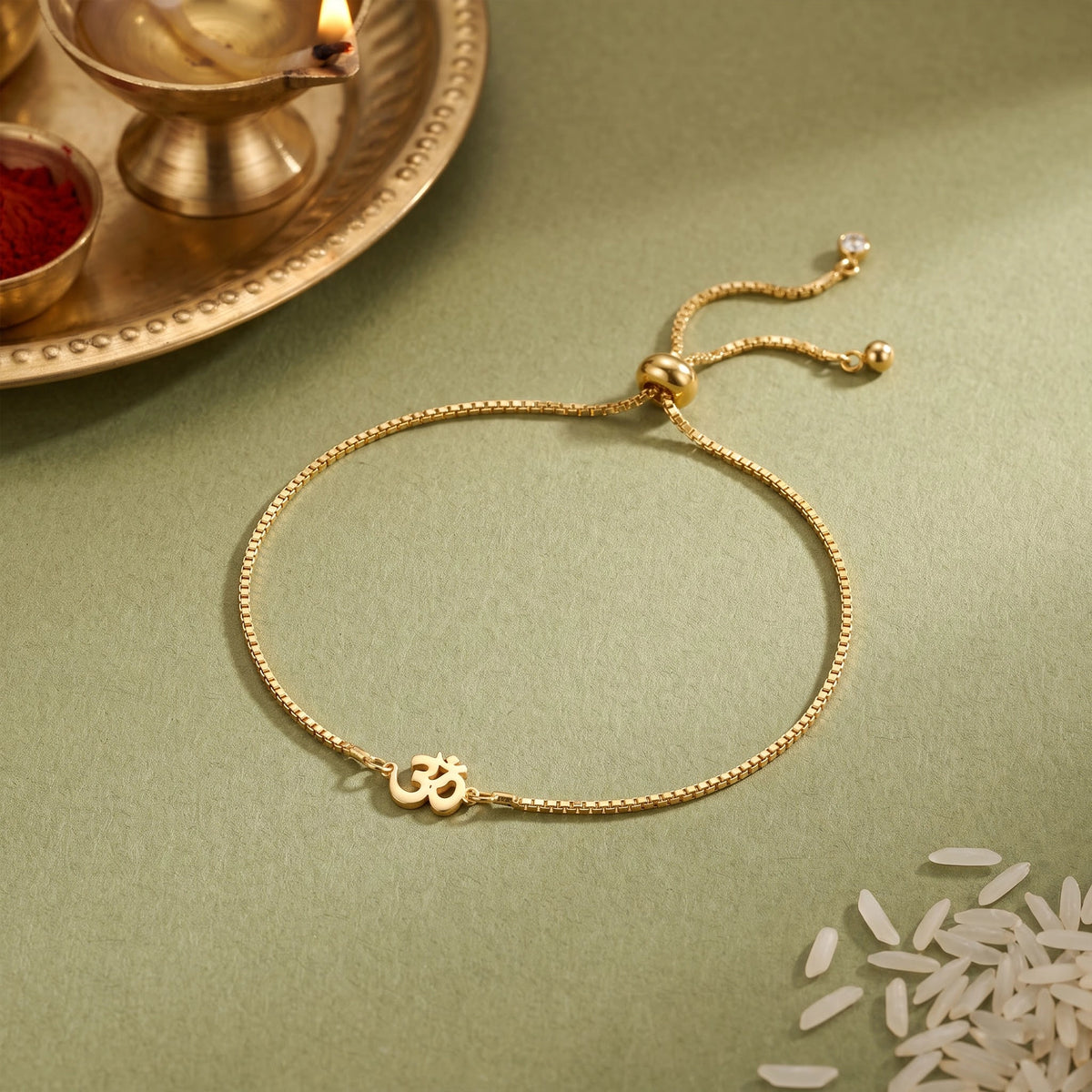 Gold Om Symbol Bracelet