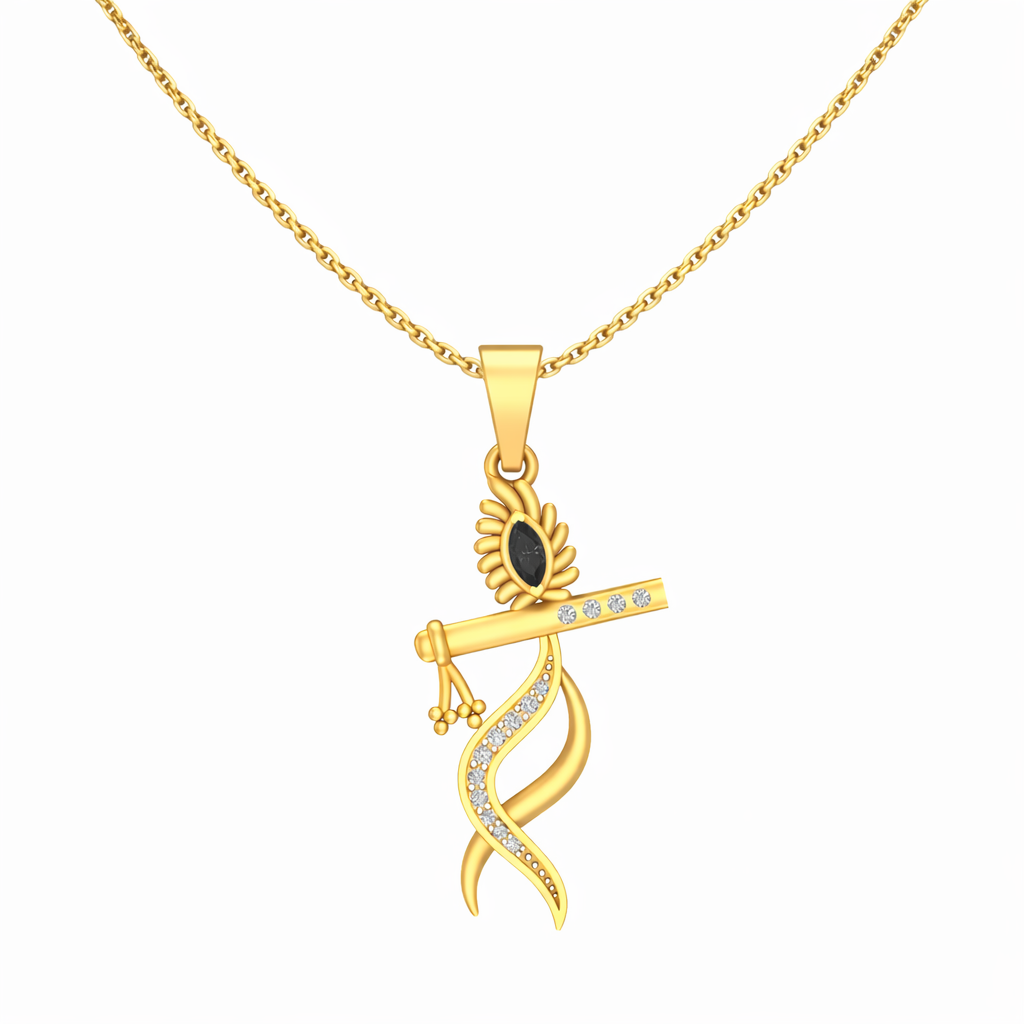 Krishna Flute 18KT Gold Plated Pendant